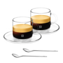 CUPS WITH SPOONS AND SAUCERS DOUBLE ESPRESSO CUPS WITH SPOONS AND SAUCERS DOUBLE ESPRESSO