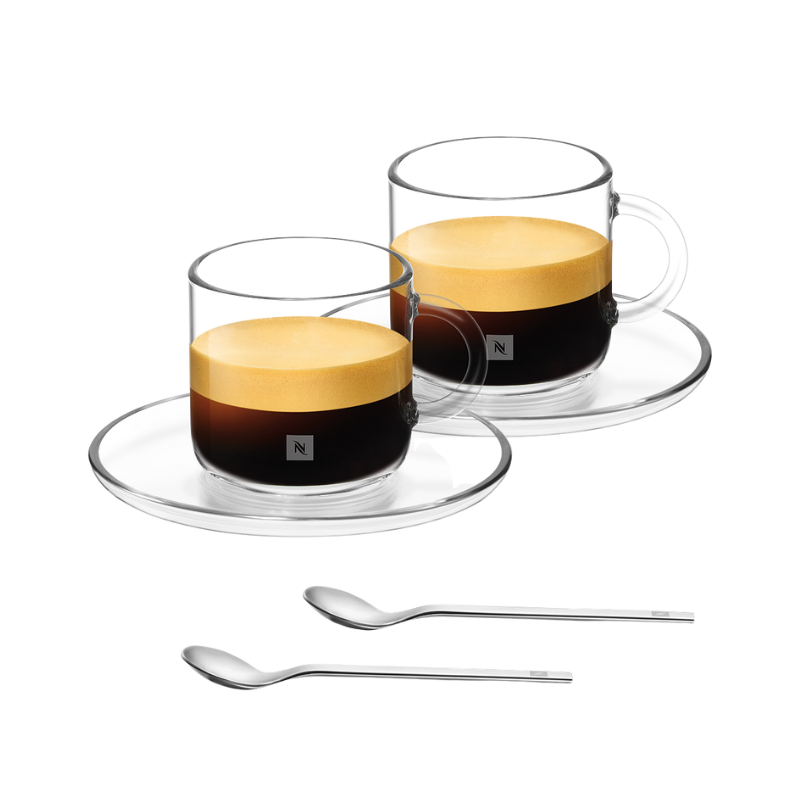 CUPS WITH SPOONS AND SAUCERS DOUBLE ESPRESSO CUPS WITH SPOONS AND SAUCERS DOUBLE ESPRESSO
