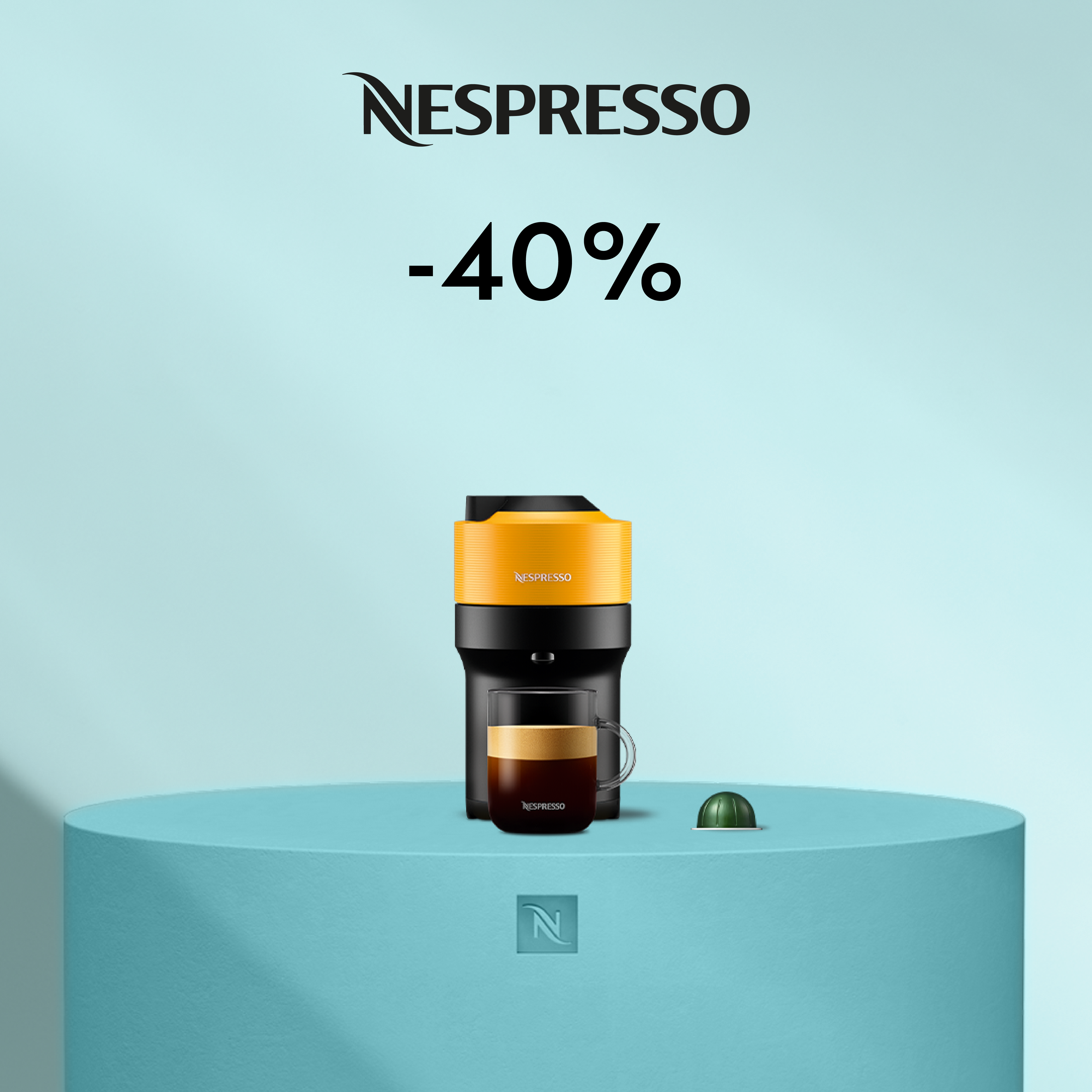 40% DISCOUNT ON THE VERTUO POP COFFEE MACHINE WHEN YOU BUY 80 CAPSULES!