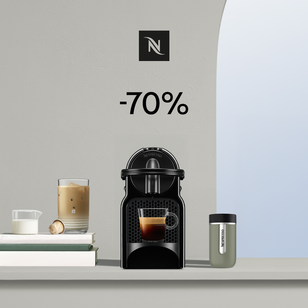 70% DISCOUNT ON THE INISSIA COFFEE MACHINE WHEN YOU BUY 150 ORIGINAL CAPSULES! 