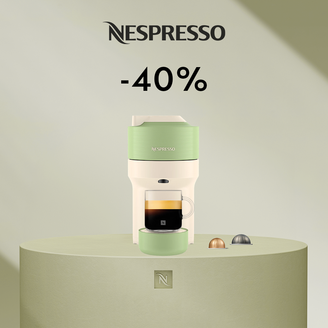 40% OFF THE VERTUO POP PISTACHIO COFFEE MACHINE WHEN YOU BUY 80 VERTUO CAPSULES!
