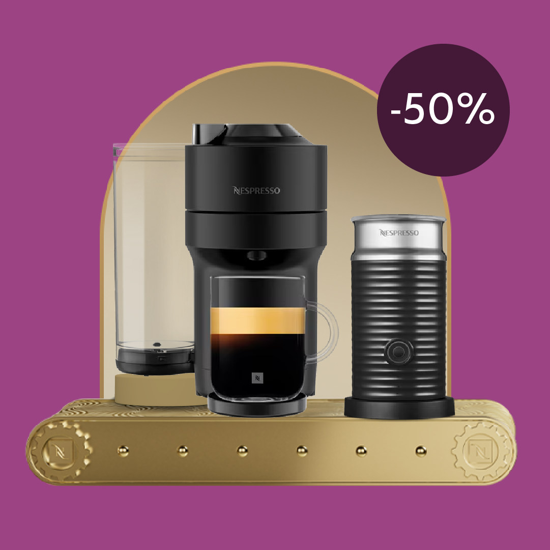 50% OFF THE VERTUO POP & AEROCCINO COFFEE MACHINE WHEN YOU BUY 80 VERTUO CAPSULES!