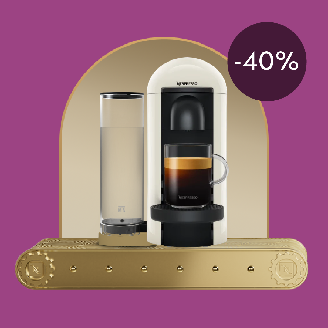 40% OFF THE VERTUO PLUS COFFEE MACHINE WHEN YOU BUY 80 VERTUO CAPSULES!