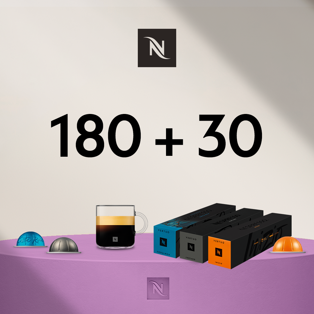 BUY 180 VERTUO CAPS - GET 3 SLEEVES GRAN LUNGOS FOR  0,03 EUR