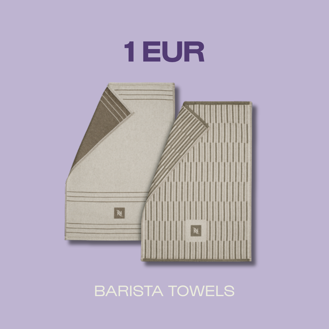 BUY 100 ORIGINAL OR VERTUO CAPS - GET BARISTA TOWELS FOR  1 EUR