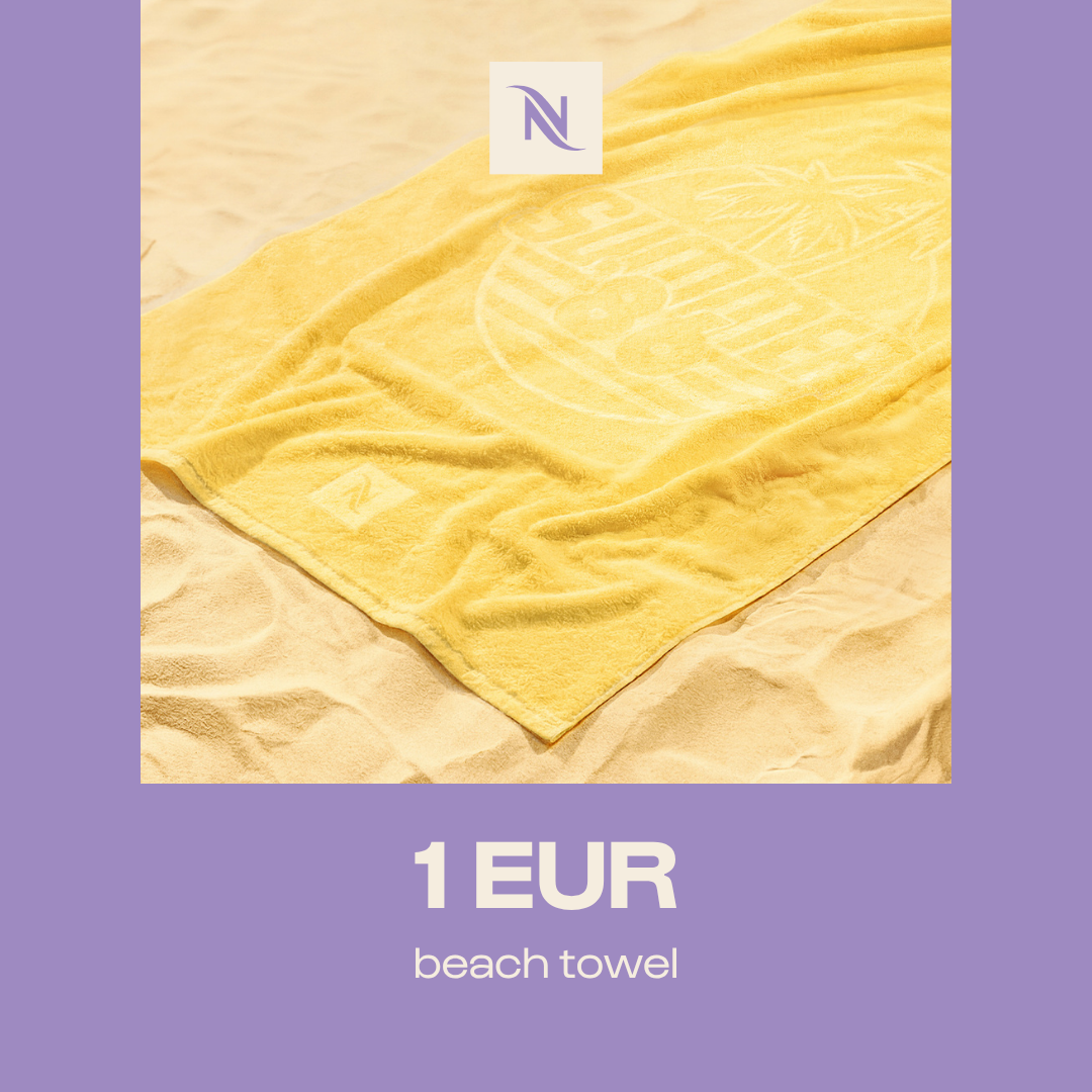 BUY 100 VERTUO CAPSULES AND  GET A BEACH  TOWEL FOR 1 EUR