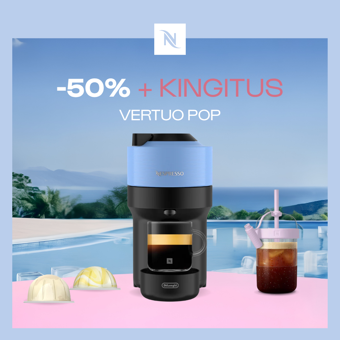 -50% VERTUO POP KOHVIMASINALE, KUI OSTATE 100 VERTUO KAPSLIT + TASUTA KOMPLEKT