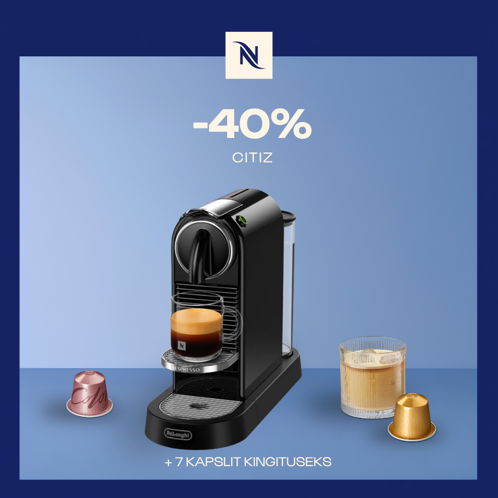 -40% CITIZ KOHVIMASINALE, KUI OSTATE 150 ORIGINAL KAPSLIT + TASUTA KOMPLEKT -40% CITIZ KOHVIMASINALE, KUI OSTATE 150 ORIGINAL KAPSLIT + TASUTA KOMPLEKT