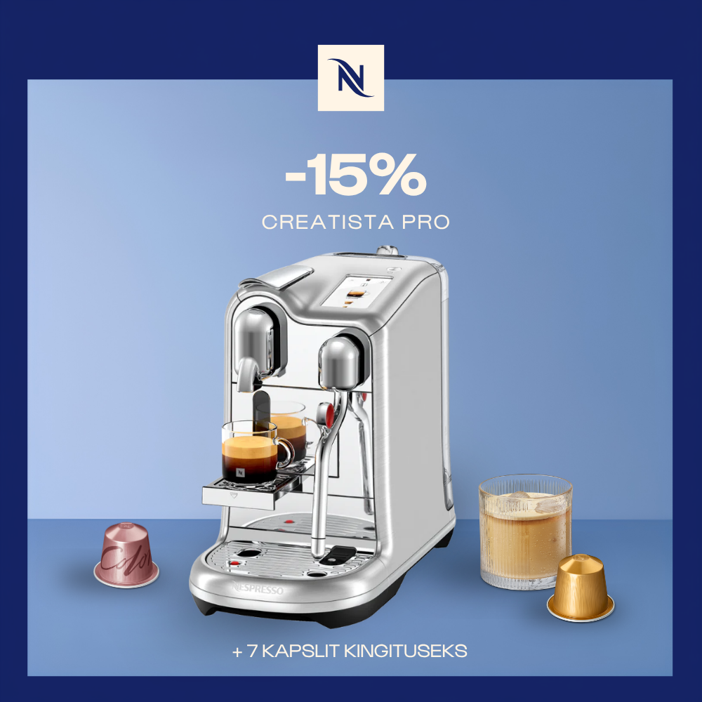 -15% CREATISTA PRO KOHVIMASINALE, KUI OSTATE 250 ORIGINAL KAPSLIT + TASUTA KOMPLEKT -15% CREATISTA PRO KOHVIMASINALE, KUI OSTATE 250 ORIGINAL KAPSLIT + TASUTA KOMPLEKT