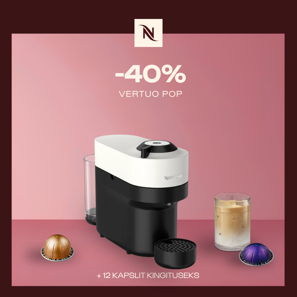 -40% VERTUO POP KOHVIMASINALE, KUI OSTATE 80 VERTUO KAPSLIT + TASUTA KOMPLEKT